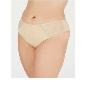 INC Women's Lace-Trim Thong Plus Size | Size - 3X | Color - Frappe